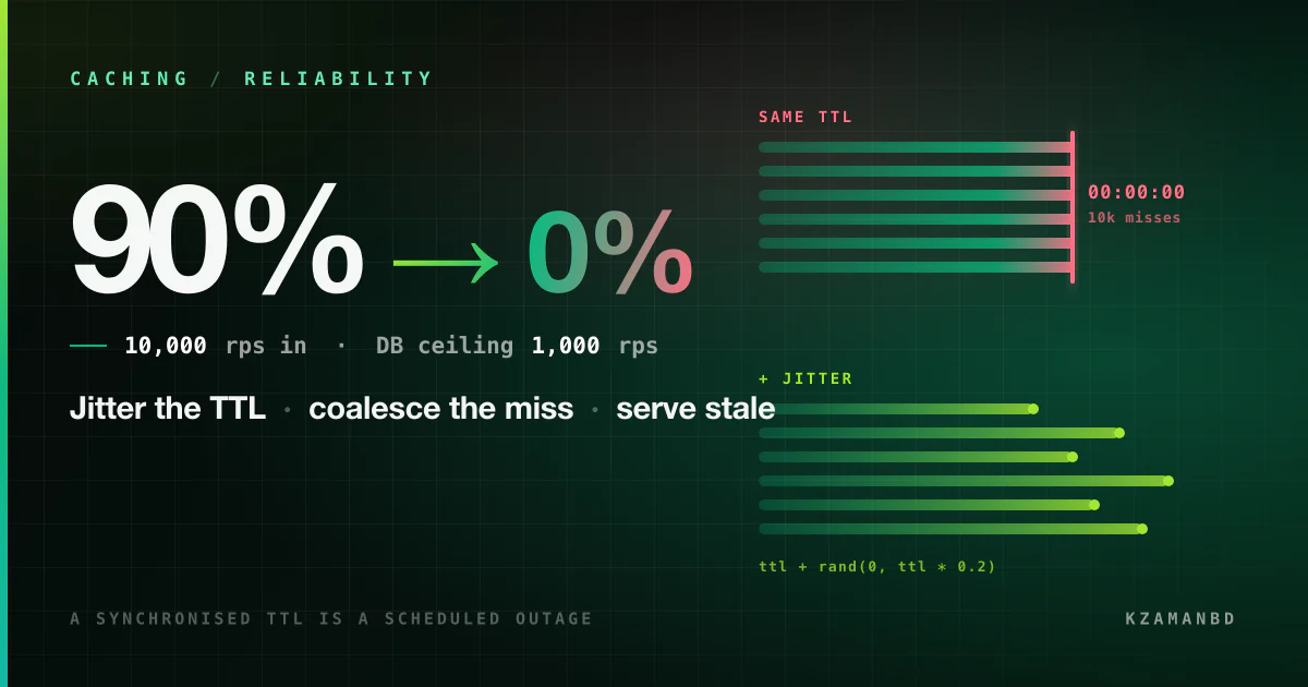 The cache scheduled the outage: stampedes, avalanches and how to survive midnight